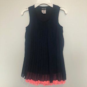 Navy Blue Pleated Dress